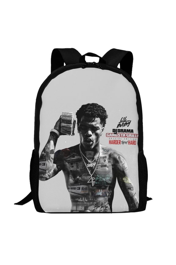 Lil Baby 4pf Backpack,3d Print Laptop Backpack Lightweight Casual Daypack Bookbag Multi-Function Travel Backpack 16.5 In