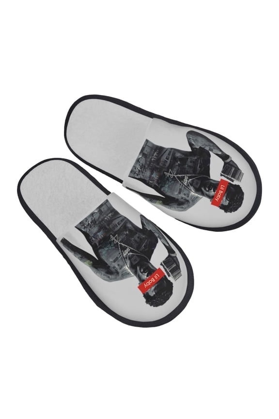 Lil Baby 4pf Furry Slippers For Men Women Fuzzy House Slippers Winter Anti-Slip Indoor And Outdoor Slip On Shoes Large