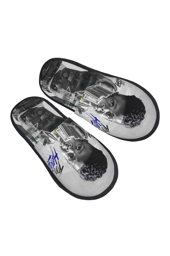 Lil Baby 4pf Furry Slippers For Men Women Fuzzy House Slippers Winter Anti-Slip Indoor And Outdoor Slip On Shoes Large