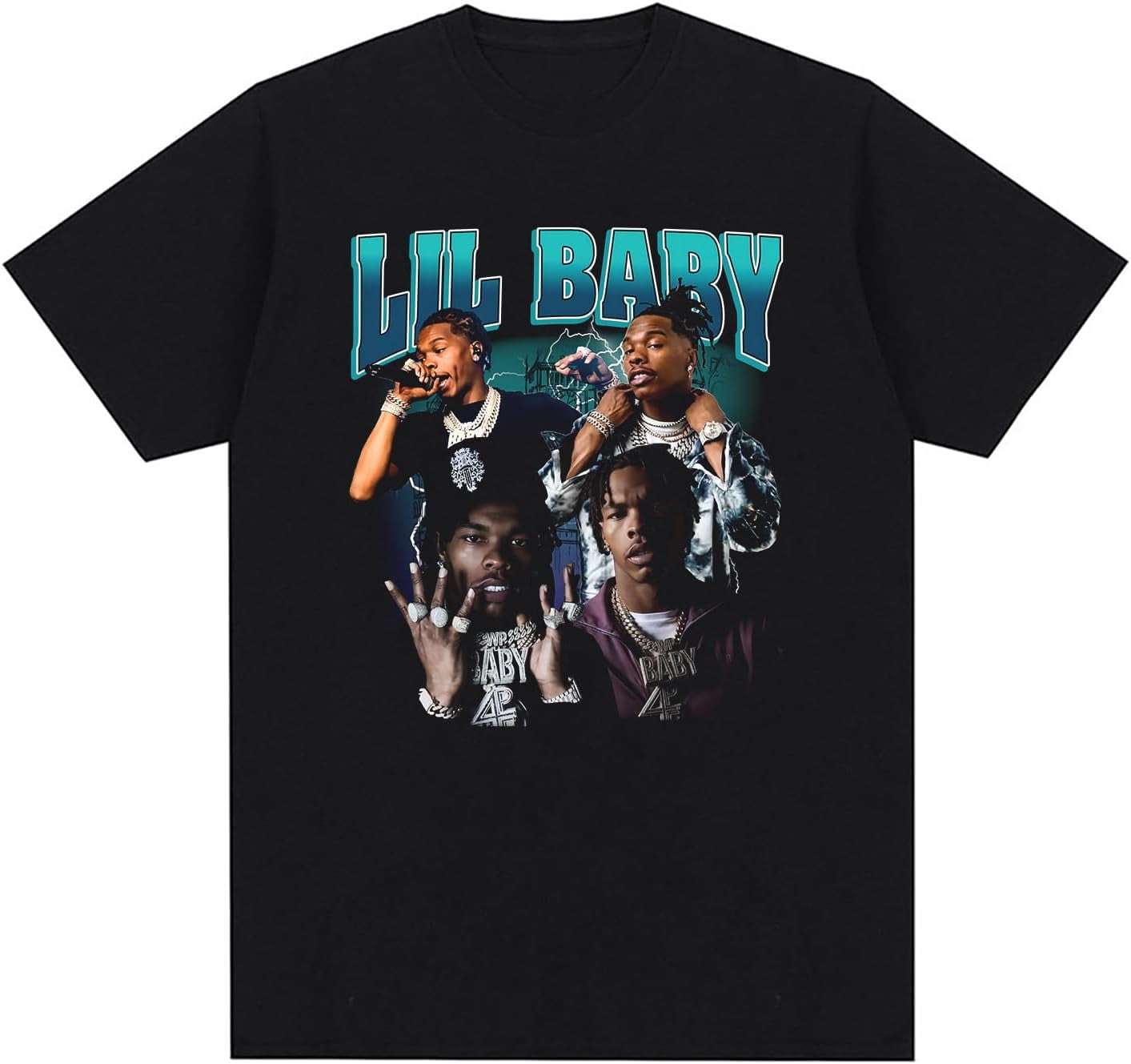 Lil Baby Official Hip Hop Rapper Shirts Fashion Graphic Short Sleeve ...