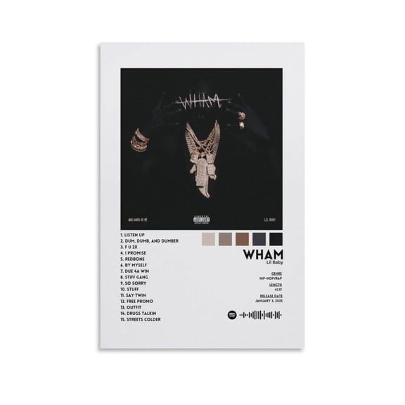 Lil Baby Wham Canvas Poster Wall Decorative Art Painting Living Room Bedroom Decoration Gift