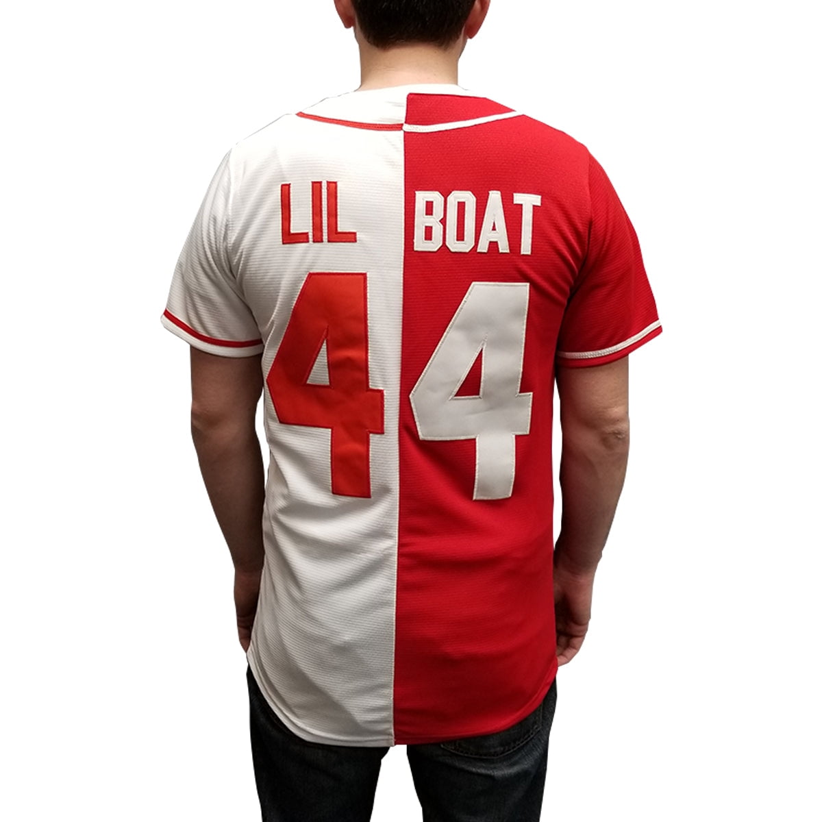 Lil Boat #44 Sailing Team Red And White Baseball Jersey - Mens 