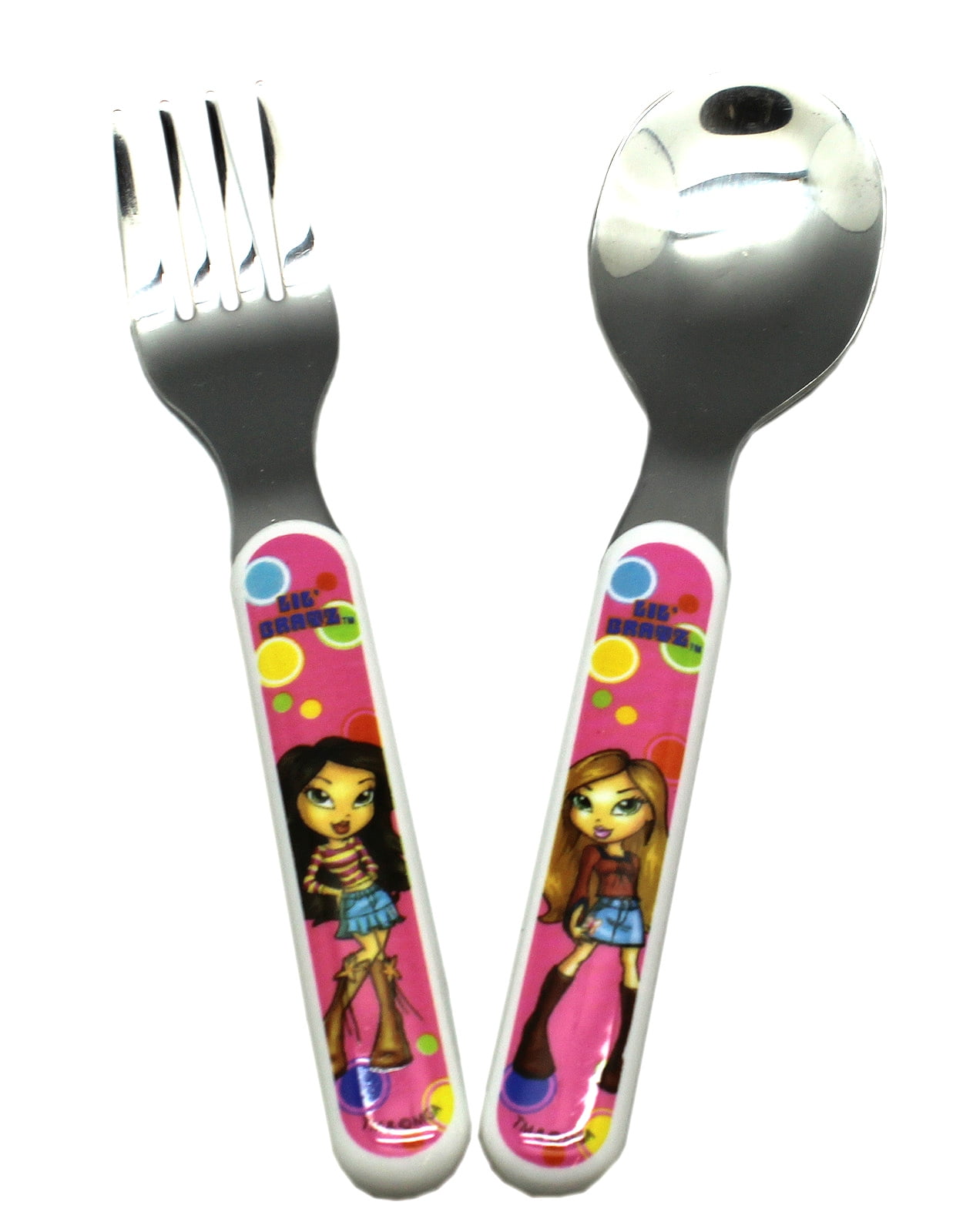 Lil' Bratz Pink/White Polka Dotted Handle Stainless Steel Spoon