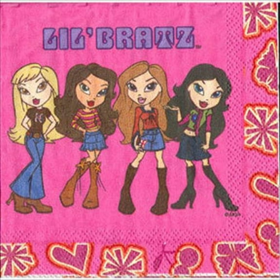 Various Lil' Bratz 6 x 6 Multicolor Small Napkins (16 Count)