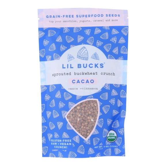 Lil Bucks Sprouted Buckwheat Crunch, Cacao, Organic - 6 oz