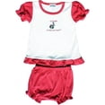 thumbnail image 1 of Lil Cub Hub 002LCHCOFR-1824 White & Fuchsia Short Sleeve Blouse with Bloomers Set - Raccoon- 18-24 months, 1 of 1