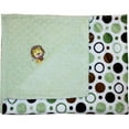 thumbnail image 1 of Lil Cub Hub 1BPGCGD-M Lion Minky Blanket - Green & Brown Circle Print with Sage Dot, 1 of 5