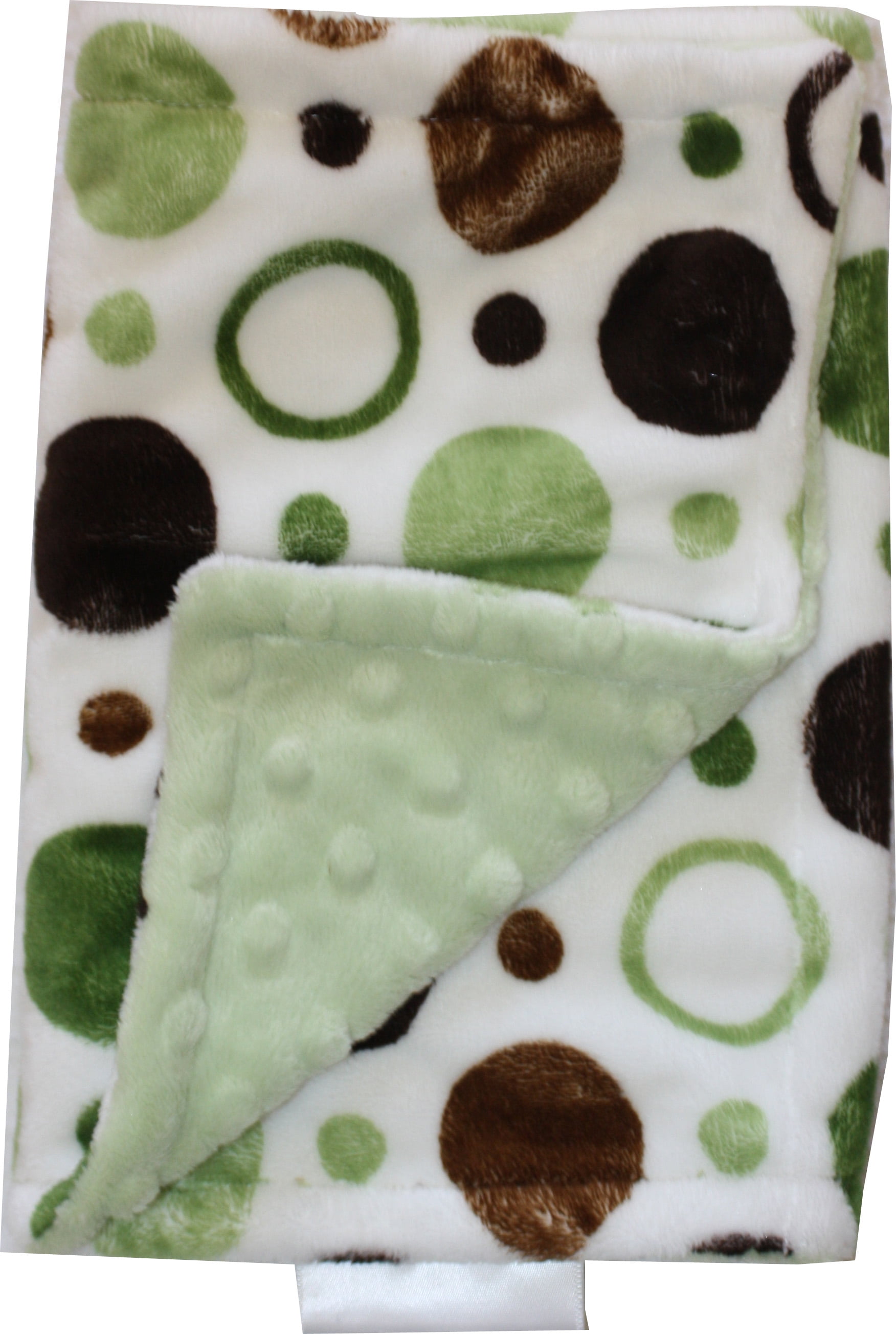 Lil' Cub Hub Green Brown Circles /Sage Dimple Dot Burp Cloth