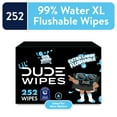 LiL' DUDE Wipes, Extra Large 99% Water Fragrance Free Flushable Wet Wipes for Kids, 252 Count, 6 Pack (Select for More Options)