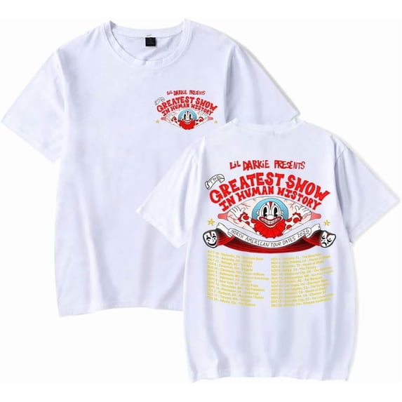 Lil Darkie 2025 The Greatest Show Tour Merch Unisex Streetwear O-Neck Short Sleeve Cotton Casual Tee