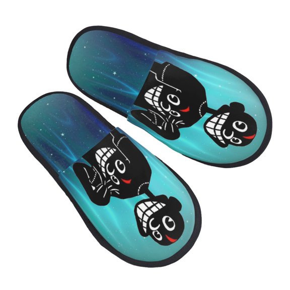 Lil Darkie Furry Slippers For Men Women Fuzzy House Slippers Winter Anti-Slip Indoor And Outdoor Slip On Shoes Medium