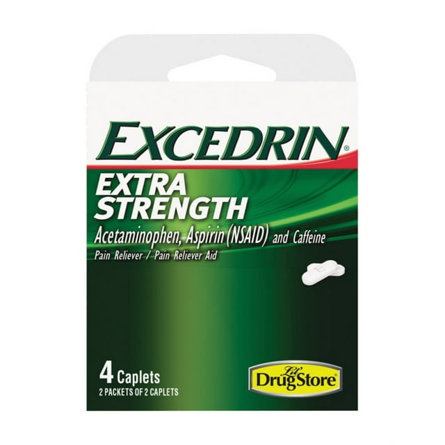 Lil Drug Store Excedrin Extra Strength Acetaminophen & Aspirin Caplets, 4 Count