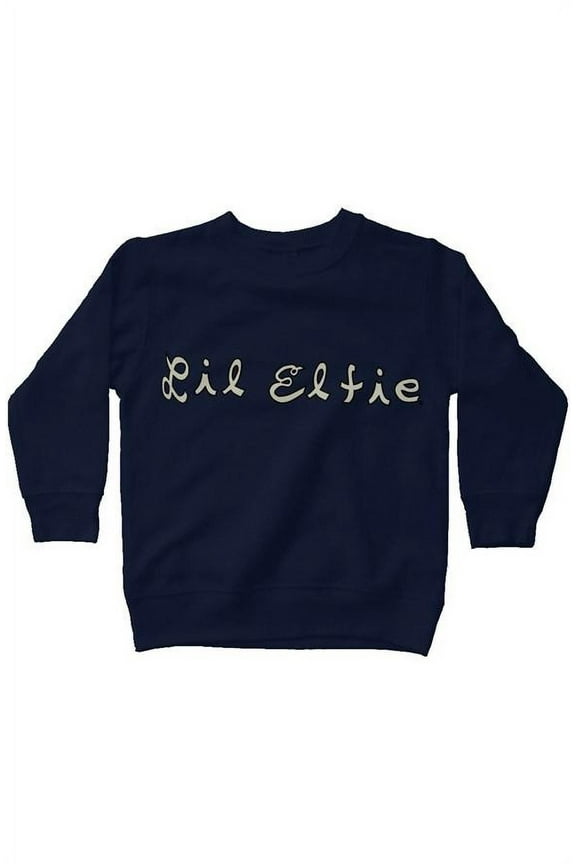 Lil Elfie Cursive Logo on Navy (dark blue) Kids Fleece Sweatshirt