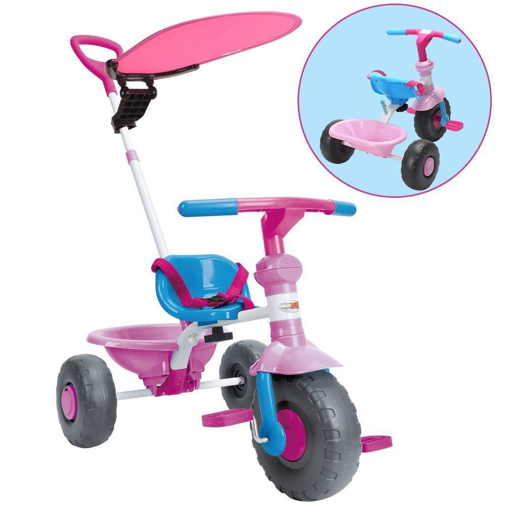 Lil Fun 2 In 1 Trike Kids' Tricycle, With Pushing Handle And GrowWith