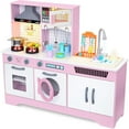 thumbnail image 1 of Lil' Jumbl Kids Kitchen Set, Wooden Pretend Play Kitchen with Sounds, Accessories and Running Water, 1 of 6