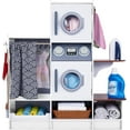 thumbnail image 1 of Lil' Jumbl Kids Washer and Dryer Playset, Wooden Laundry Play Set for Kids w/Iron, Hangers & More - White, 1 of 10