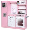 thumbnail image 1 of Lil' Jumbl Kids Wooden Pretend Play Kitchen Set with Sounds & Accessories, Pink Sprinkles, 1 of 10