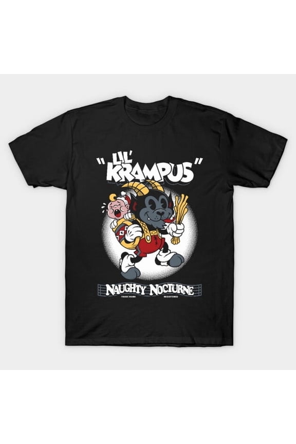 Lil Krampus Vintage Cartoon Christmas Creepy Cute Graphic, H24804 T-Shirt, for Men and Women, Up to Size 5XL