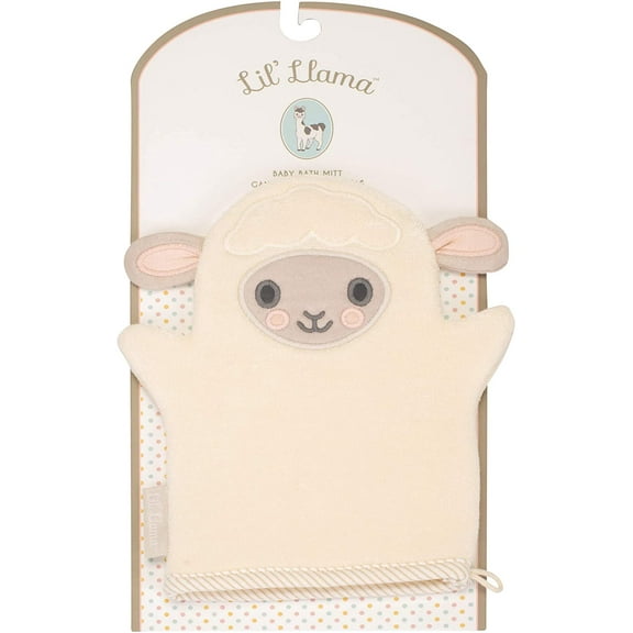 Lil' Lamb Grey Super Soft Cotton Terry Cloth Baby Bath Mitt By Li'l Llama