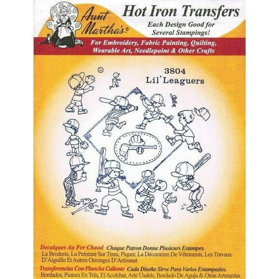 Lil' Leaguers Aunt Martha's Hot Iron Embroidery Transfer