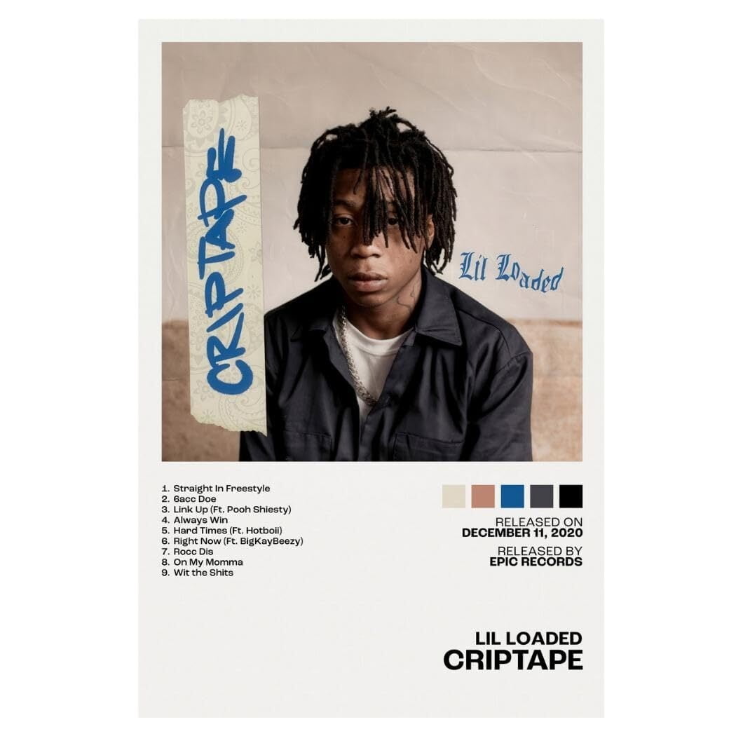 Lil Loaded CRIPTAPE Album Cover Music Poster Rap Home Decor For Living ...