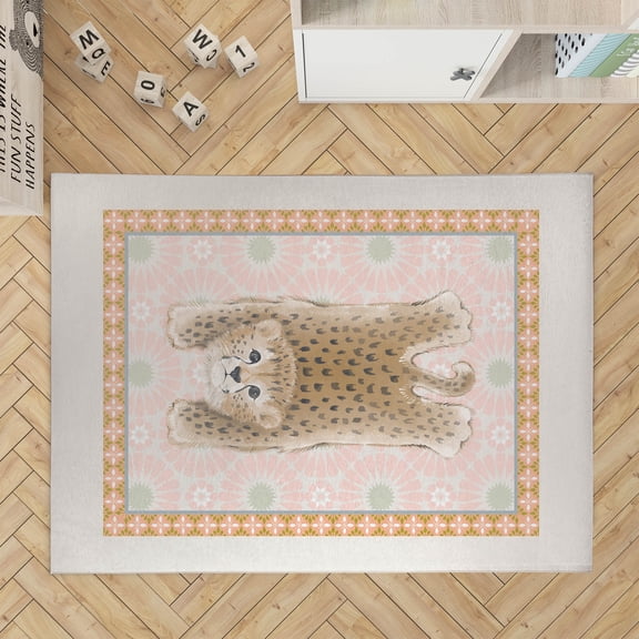Lil Lying Leopard Tile Ivory Kids Play Mat