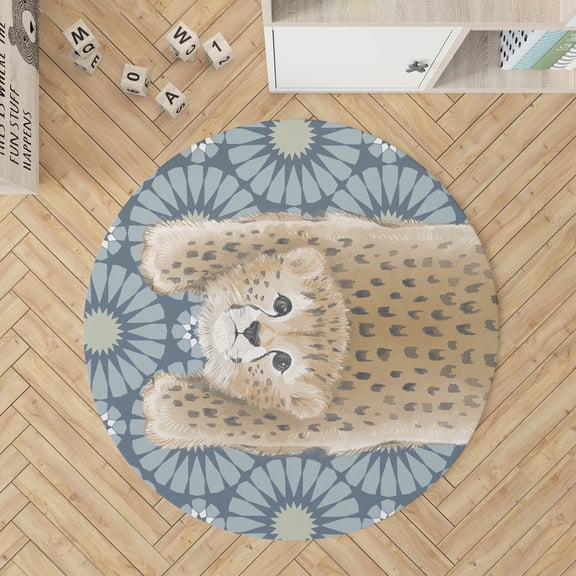 Lil Lying Leopard Tile Slate Kids Play Mat