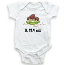 Lil Meatball - Spaghetti and Meatballs - Baby Bodysuit - Unisex Clothing - Baby Boy Girl - Cute Foodie Bodysuit
