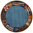 thumbnail image 1 of Momeni Rugs LMOJULMJ-4DNM4060 Lil' Mo Whimsy Collection, Kids Themed Hand Carved & Tufted Area Rug, 4' x 6', DenimKitche, 1 of 2