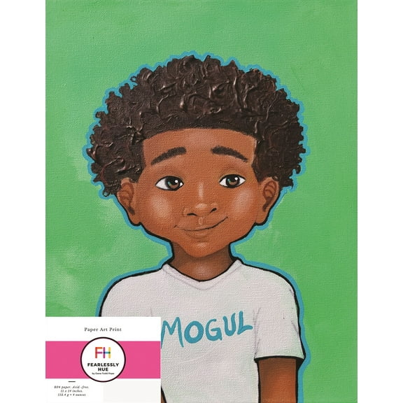 "Lil' Mogul"- 11x14 inch Kid's Room Home Decor Print on Paper by Fearlessly Hue