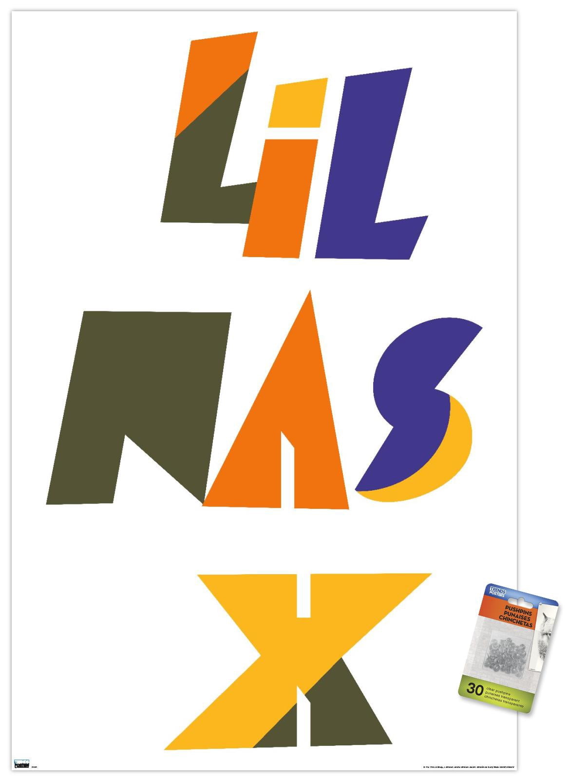 Lil Nas - Logo Wall Poster with Pushpins, 22.375" x 34"