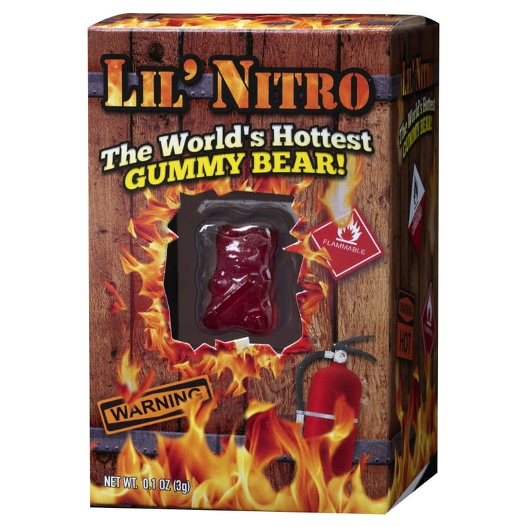 Flamethrower Candy Lil' Nitro Gummy Bear, Spicy Chili Extract, 9