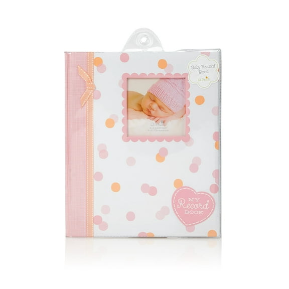 Lil Peach First 5 Years Memory Book, Baby Girl Keepsake Journal, Pink & Peach Polka Dots