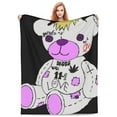 thumbnail image 1 of Lil Peep Bear Flannel Blanket Funny Ultra-Soft Micro Warm Throw Blanket Fleece Blanket Interesting Gift 60"X50", 1 of 9