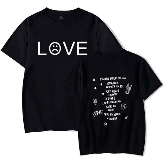 Lil Peep Merch T-shirts For Men And Women Stylish Round Neck Casual Short Sleeve Tops