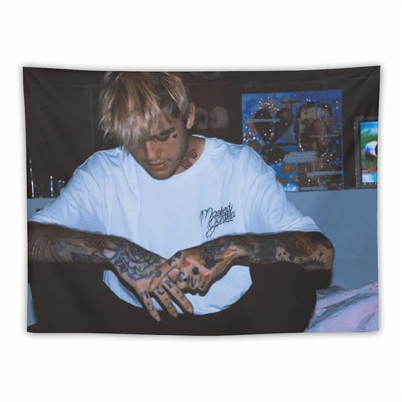 Lil Peep Rapper Hip Hop Music Tapestry Wall Hanging Room Art Home Decoration Gift Bedroom Decor Living Room Door Curtain Balcony