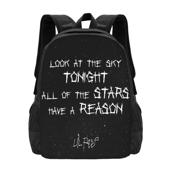 Lil Peep Star Shopping Lyrics Starry Background Backpack Fashion Travel Backpack Laptop Backpack 16ch Simple And Large Capacity