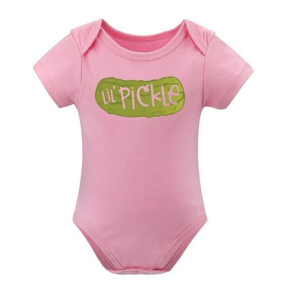 Lil Pickle Baby Bodysuit – Funny Unisex Romper for Newborn Boys Or Girls, Cute Gift Idea for Baby Shower Or Everyday Wear Pink-style 9months