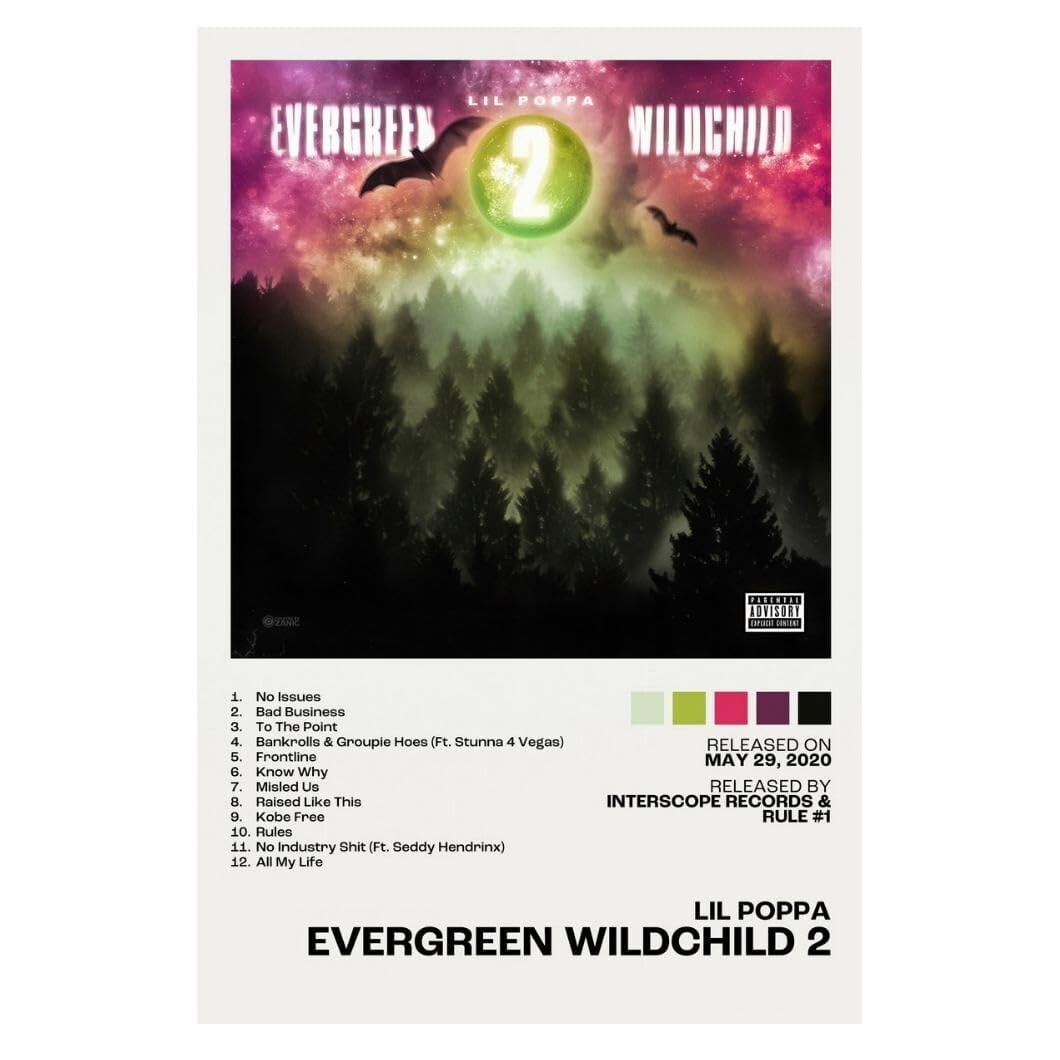 Lil Poppa Evergreen Wildchild 2 Album Cover Music Poster Rap Home Decor ...