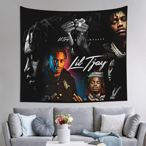 Lil Rapper Singer Tjay Tapestry Wall Art For Living Room/Bedroom/Dorm Decorations Wall Hanging Art Banners Poster Porch Hangings Bed Cover Picnic Blankets
