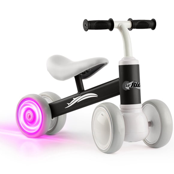 Lil' Rider Light Up Baby Balance Bike - 10-36 Month Toddler Balance Bike with No Pedals (Black)