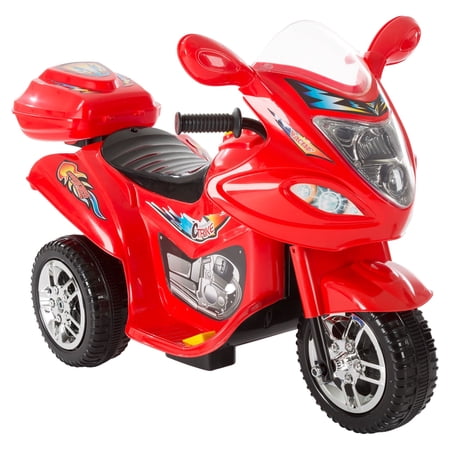 Lil' Rider Ride-On Electric Motorcycle for Kids with Sounds and Decals, Red