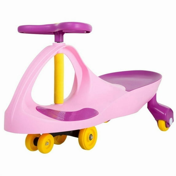 Pink and Purple Twisting Swivel Rider Wiggle Roller Coaster Car Runs on Energy