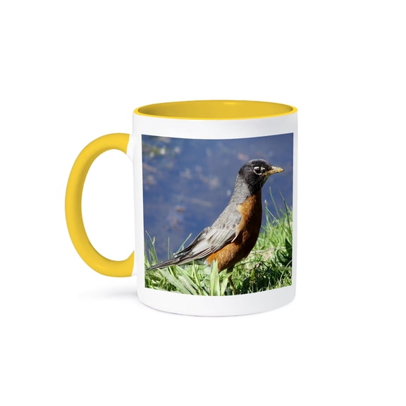 Lil Robin, 15oz Two-Tone Yellow Mug