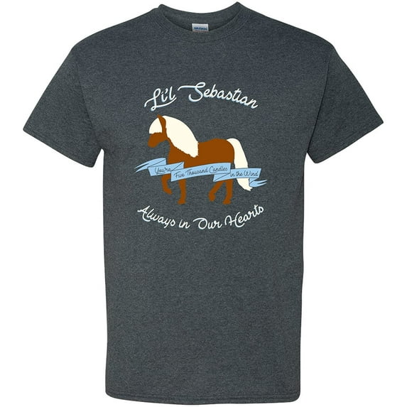Lil Sebastian Always in Our Hearts - Funny Mini Horse TV T Shirt - 3X-Large - Dark Heather