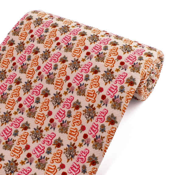 Lil Sis Retro Floral Liverpool Bullet Fabric Textured Knit Jersey 1 Yard