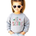 thumbnail image 1 of Lil Sister Candy Cane Stripes Sweatshirt for Kids Christmas Sibling Sweater for Girls Gray Sweatshirt Youth Large, 1 of 5