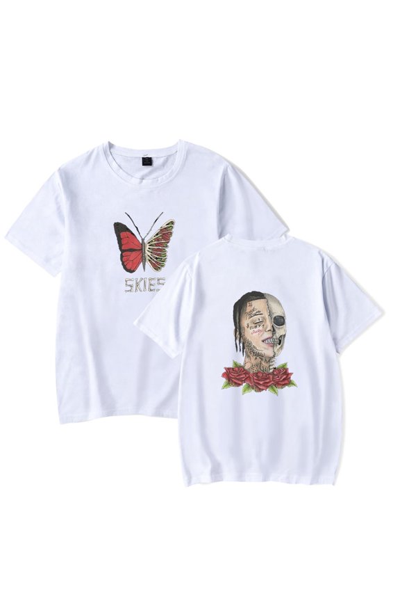 Lil Skies Butterfly Ribs Merch Unisex Oversized Soft Cotton Short Sleeve Graphic Crewneck T-Shirt - Summer Hip Hop Streetwear