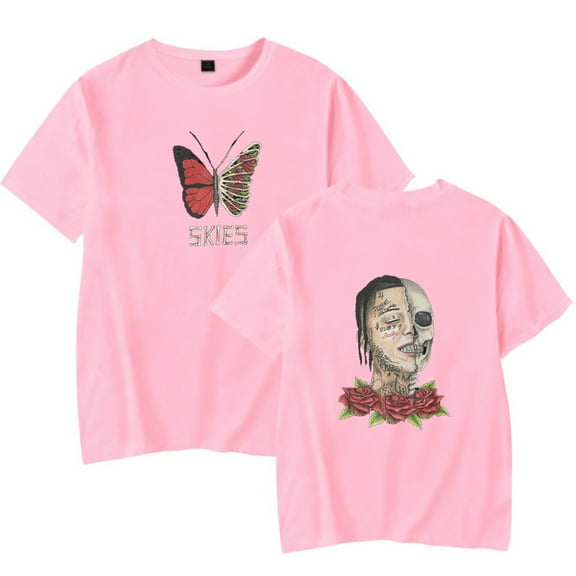 Lil Skies Butterfly Ribs Tee Merch pop graphics print Crewneck Unisex Trend Casual Short Sleeve Top