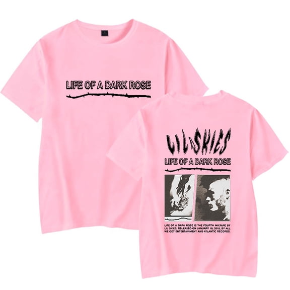 Lil Skies Life of a Dark Rose Tee Merch pop graphics print Crewneck Unisex Trend Casual Short Sleeve Top